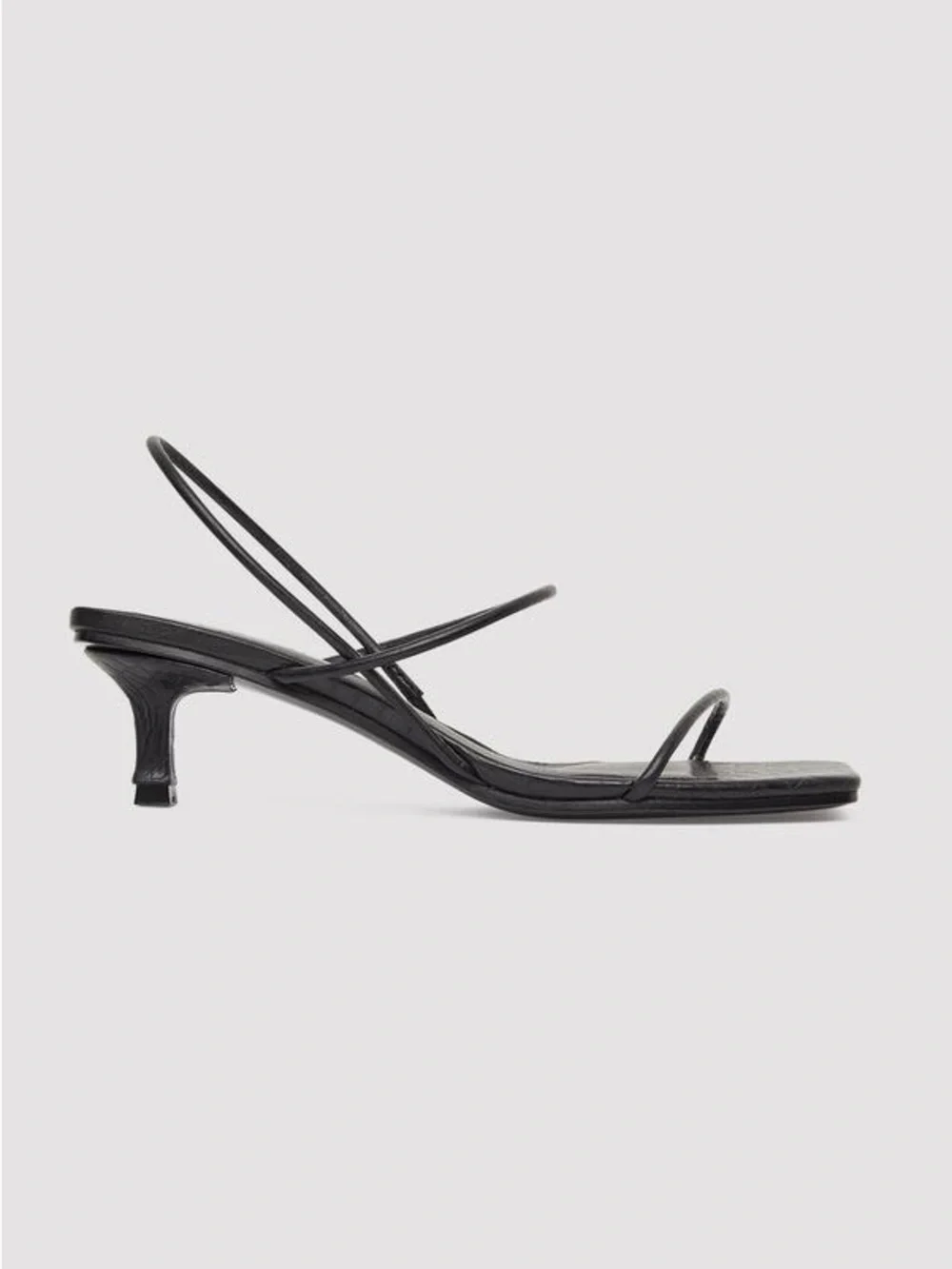 St. Agni 39 Pina Croc Strappy Sandals Kitten Heel